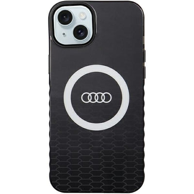 Husa Audi pentru iPhone 15 Plus 6,7" Negru IML Big Logo Magsafe