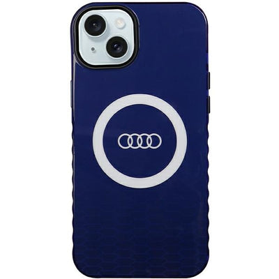 Husa Audi pentru iPhone 15 Plus 6,7" Albastru IML Big Logo Magsafe Husa