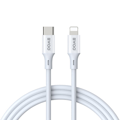 Cablu BWOO Usb-c - Lightning 1m 27W ABS + TPE X283 C-L Alb