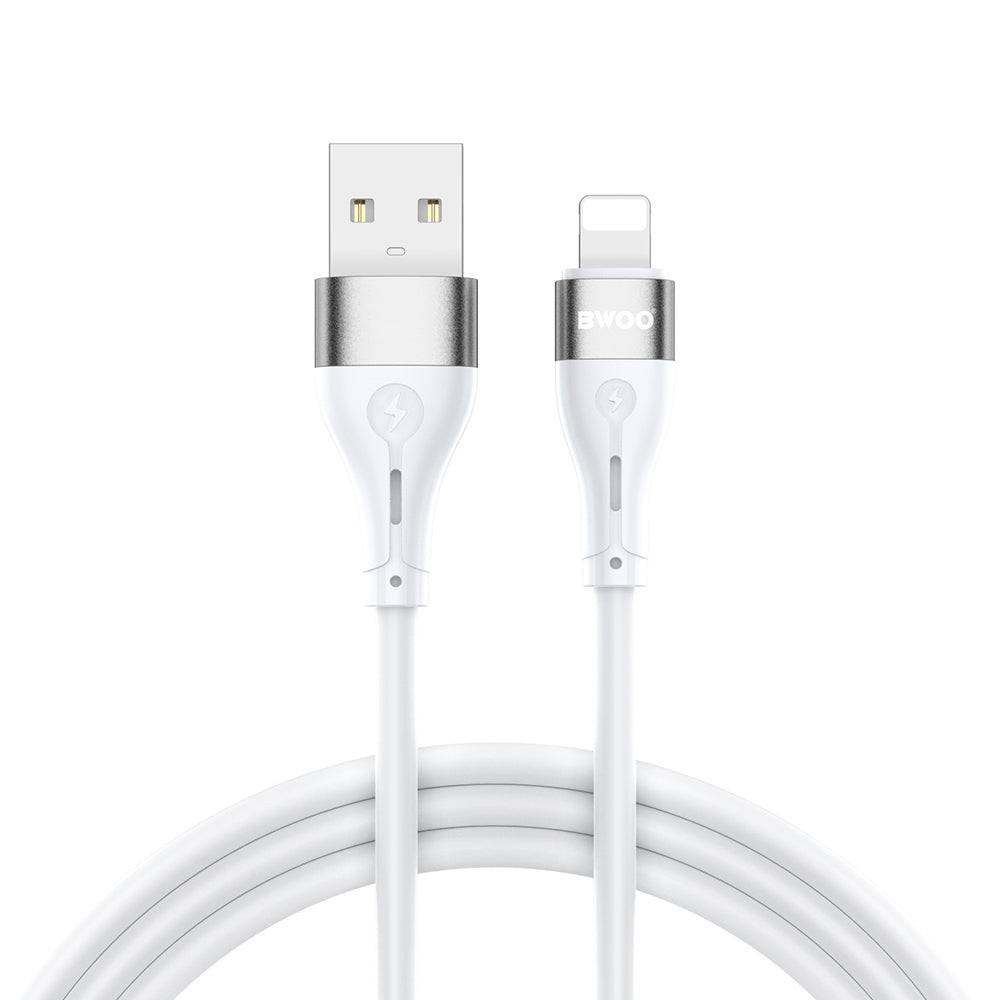 Cablu BWOO USB - Lightning 1m 3A Minimalist Silicone Alb X280l