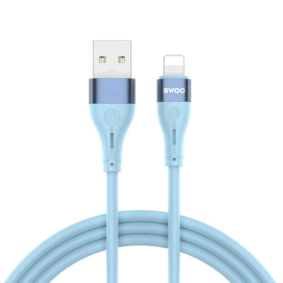 Cablu BWOO USB - Lightning 1m 3A Minimalist Silicone Albastru X280l