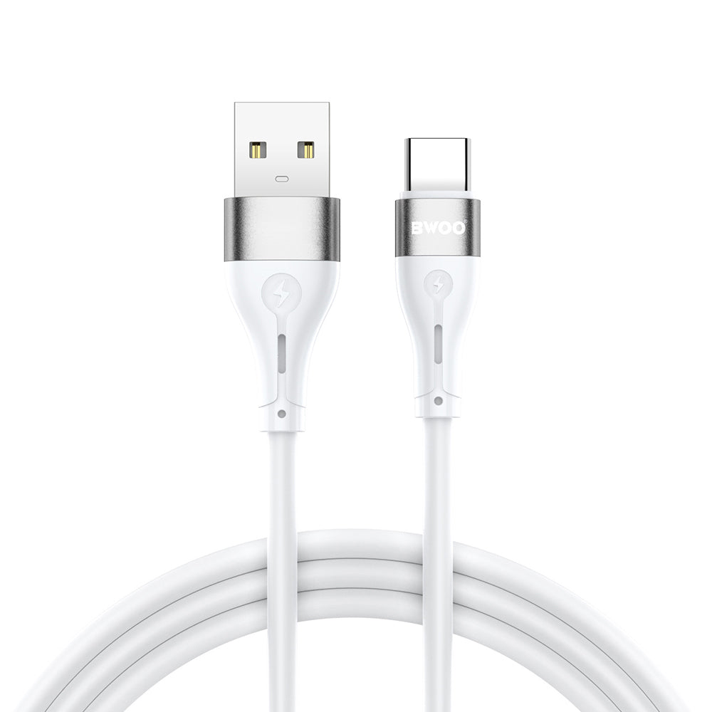 Cablu BWOO USB - Usb-c 1m 3A Minimalist Silicone Alb X280c
