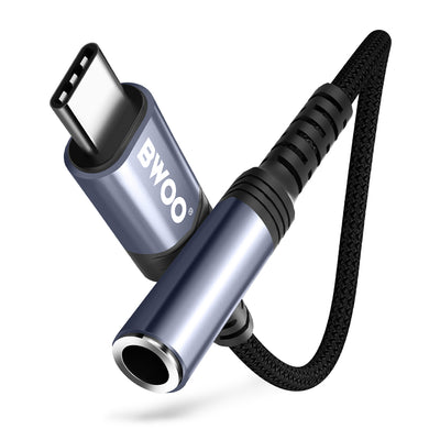 Adaptor BWOO AUX 3.5mm - Usb-c Negru Bz47