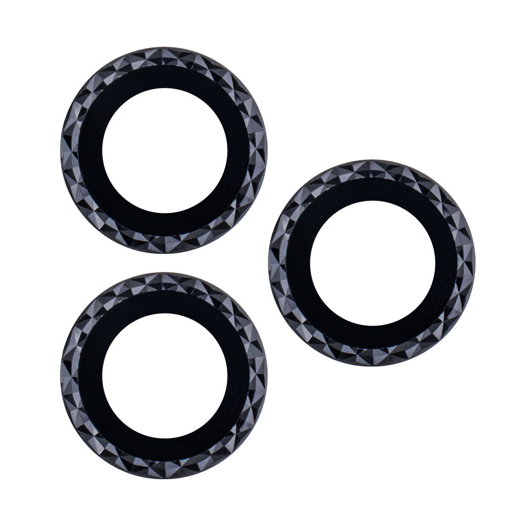 Folie Set folii camera pentru iPhone 12 Pro Max 6,7" Negru Rhombus (3 Pcs)