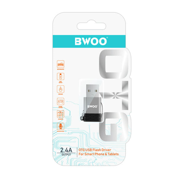BWOO Adapter USB-C - USB Gri OTG BZ-38