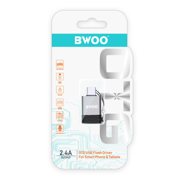 BWOO Adapter USB - USB-C Gri OTG BZ-35