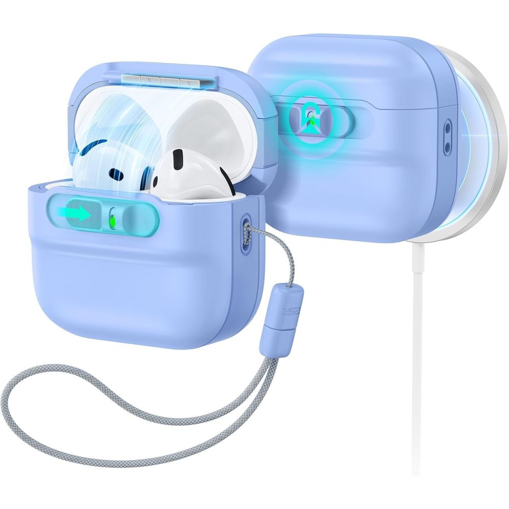 Husa ESR Pulse Halolock Magsafe Apple AirPods 4 / 5 Albastru deschis