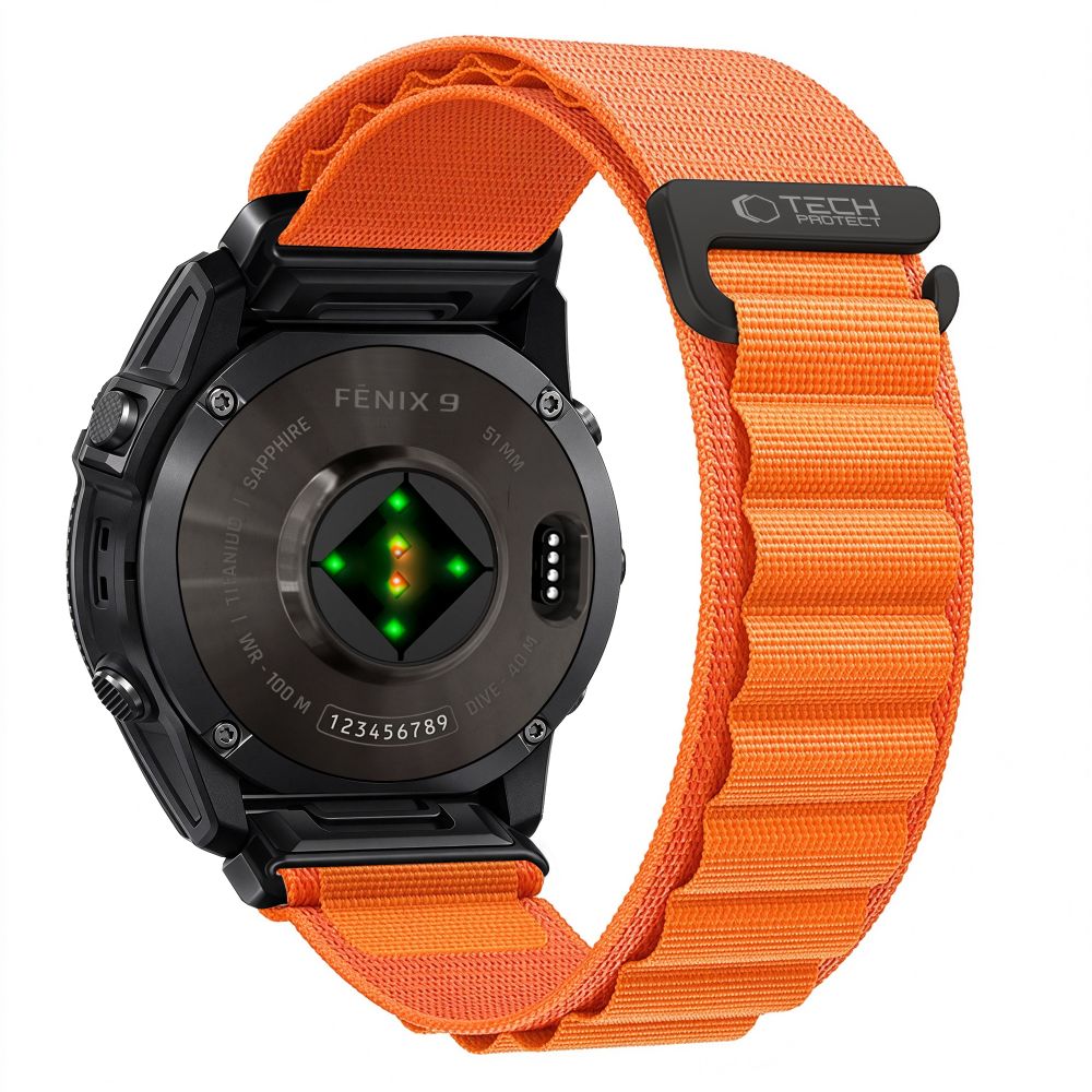 Curea Tech-protect Nylon Pro Garmin Fenix 5X / 5X Plus / 6X / 6X Pro / 7X / 8 / 8 Pro / 9 / 9 Pro (51 Mm) Portocaliu