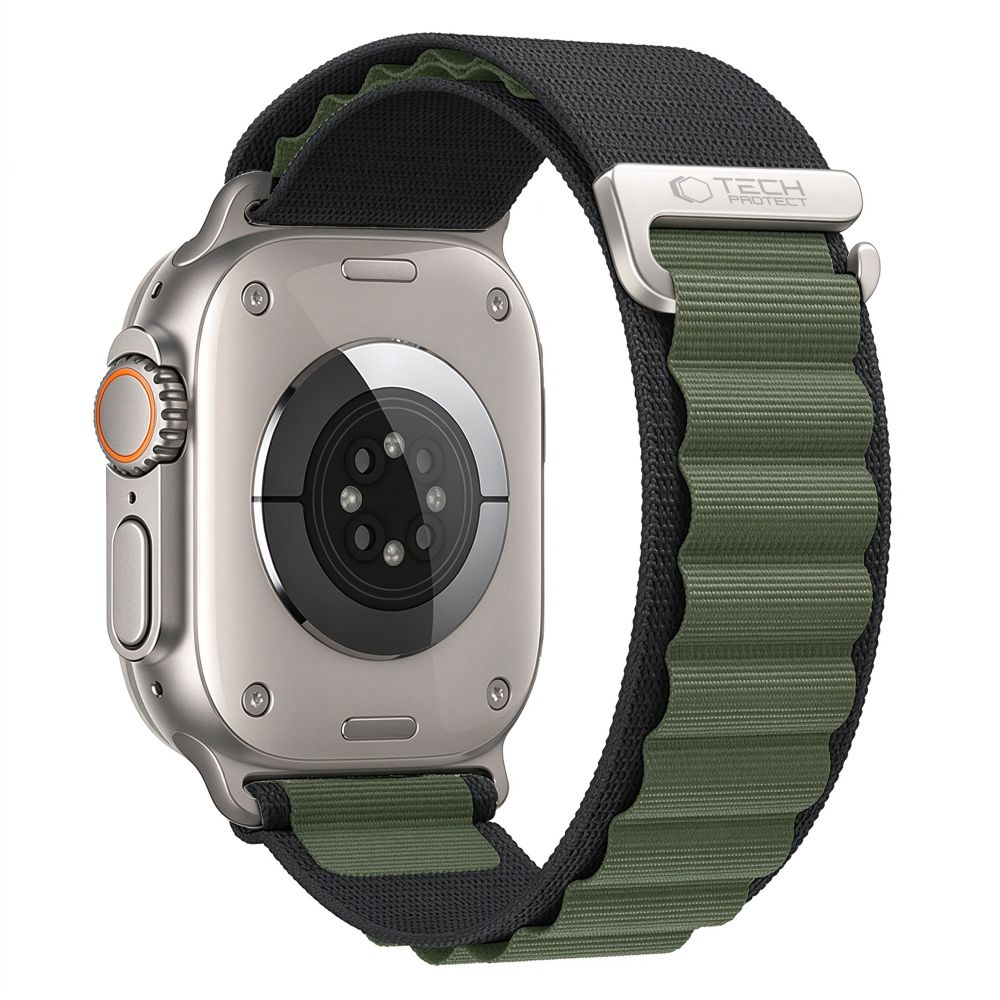 Curea Tech-protect Nylon Pro Apple Watch 8 / 9 / 10 / 11 / 12 / SE / Ultra (44 / 45 / 46 / 49 Mm) Negru / Verde
