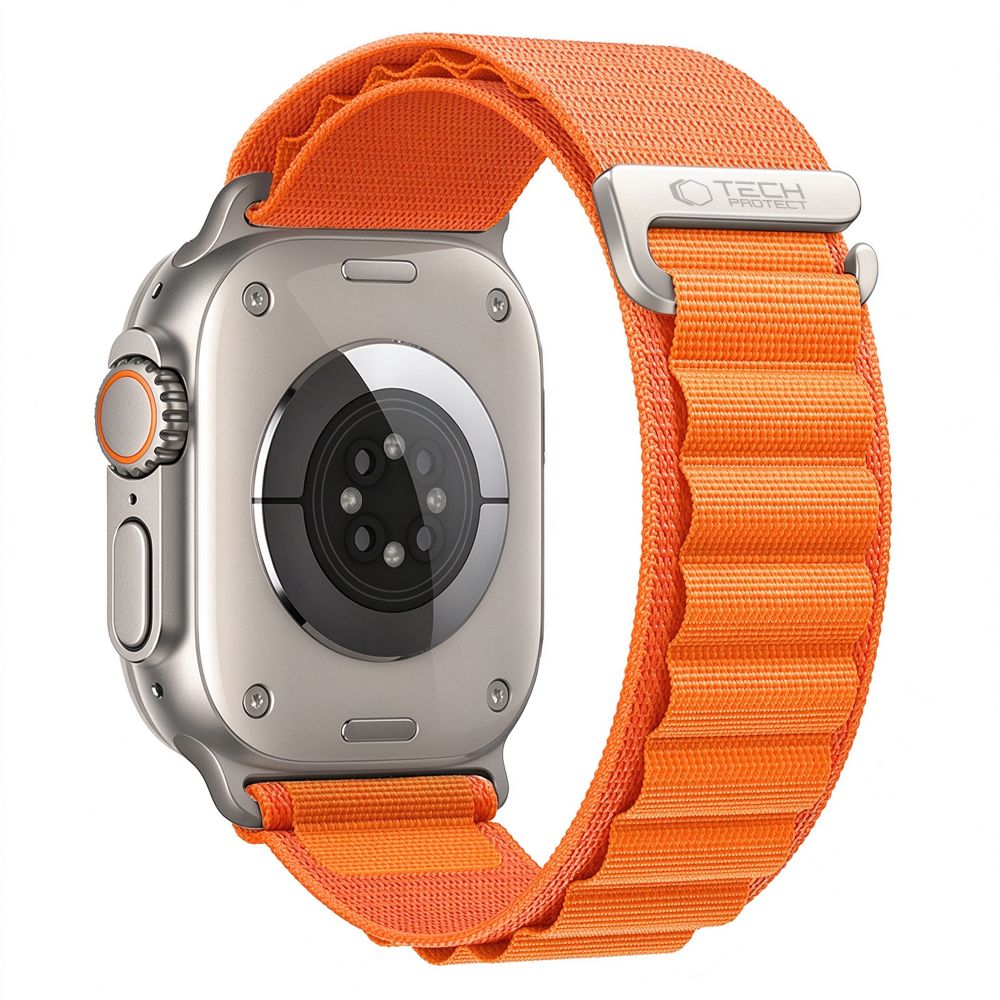Curea Tech-protect Nylon Pro Apple Watch 8 / 9 / 10 / 11 / 12 / SE / Ultra (44 / 45 / 46 / 49 Mm) Portocaliu