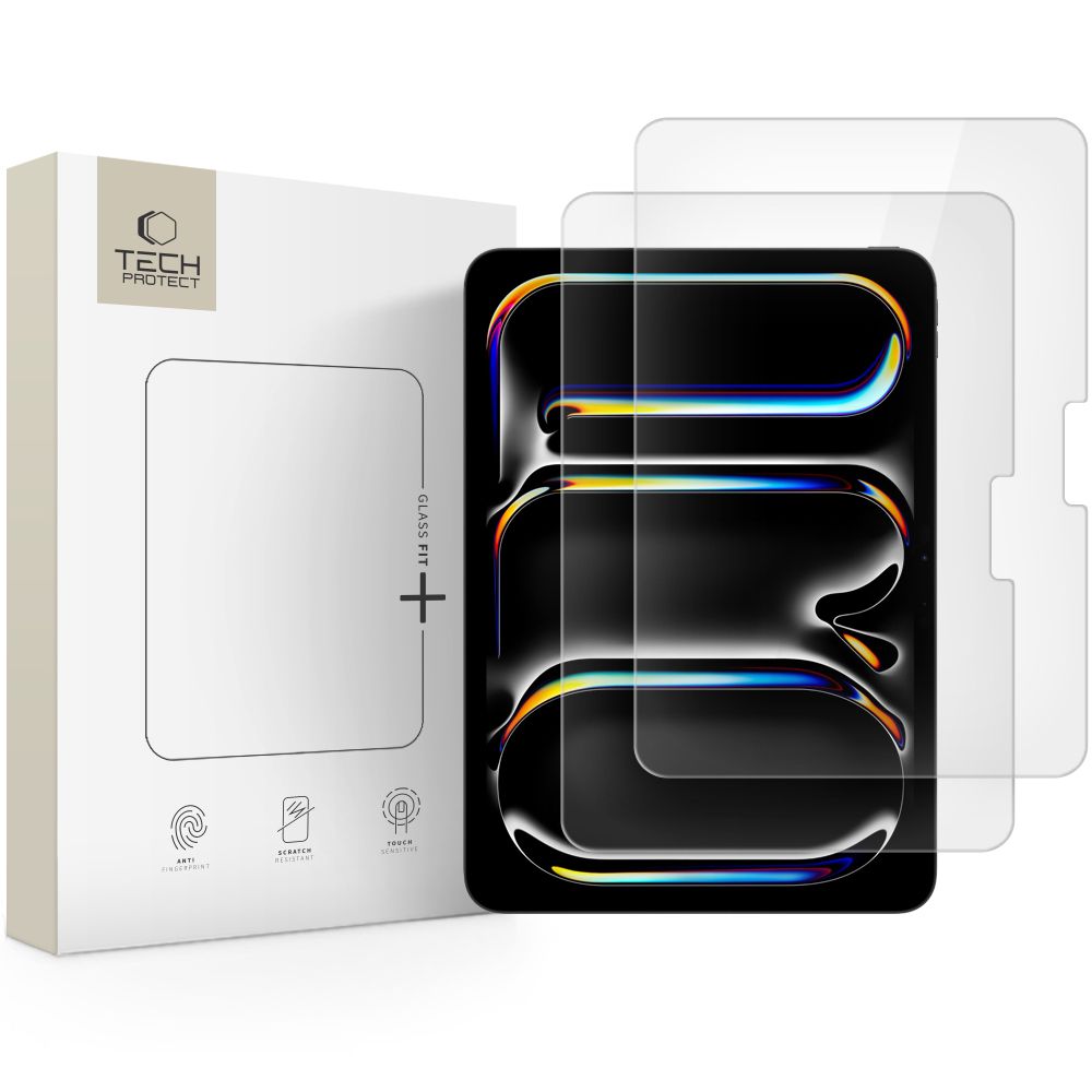Folie sticla Tech-protect Fit+ 2-pack iPad Pro 11” 5 / 6 / 2024-2025 Transparent