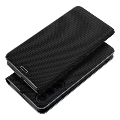 Husa Luna Book Carbon Flip pentru Xiaomi Redmi 10 / 10 2022 Negru