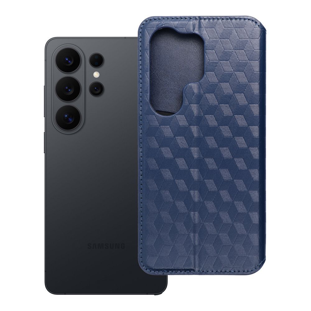 Husa Cubic Book Flip pentru Samsung S26 Ultra Albastru