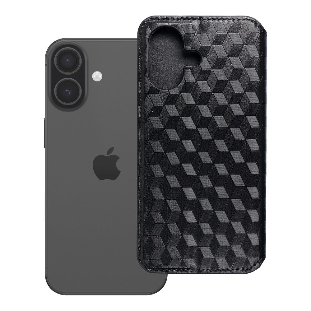 Husa Cubic Book Flip pentru iPhone 17 / 18 Negru