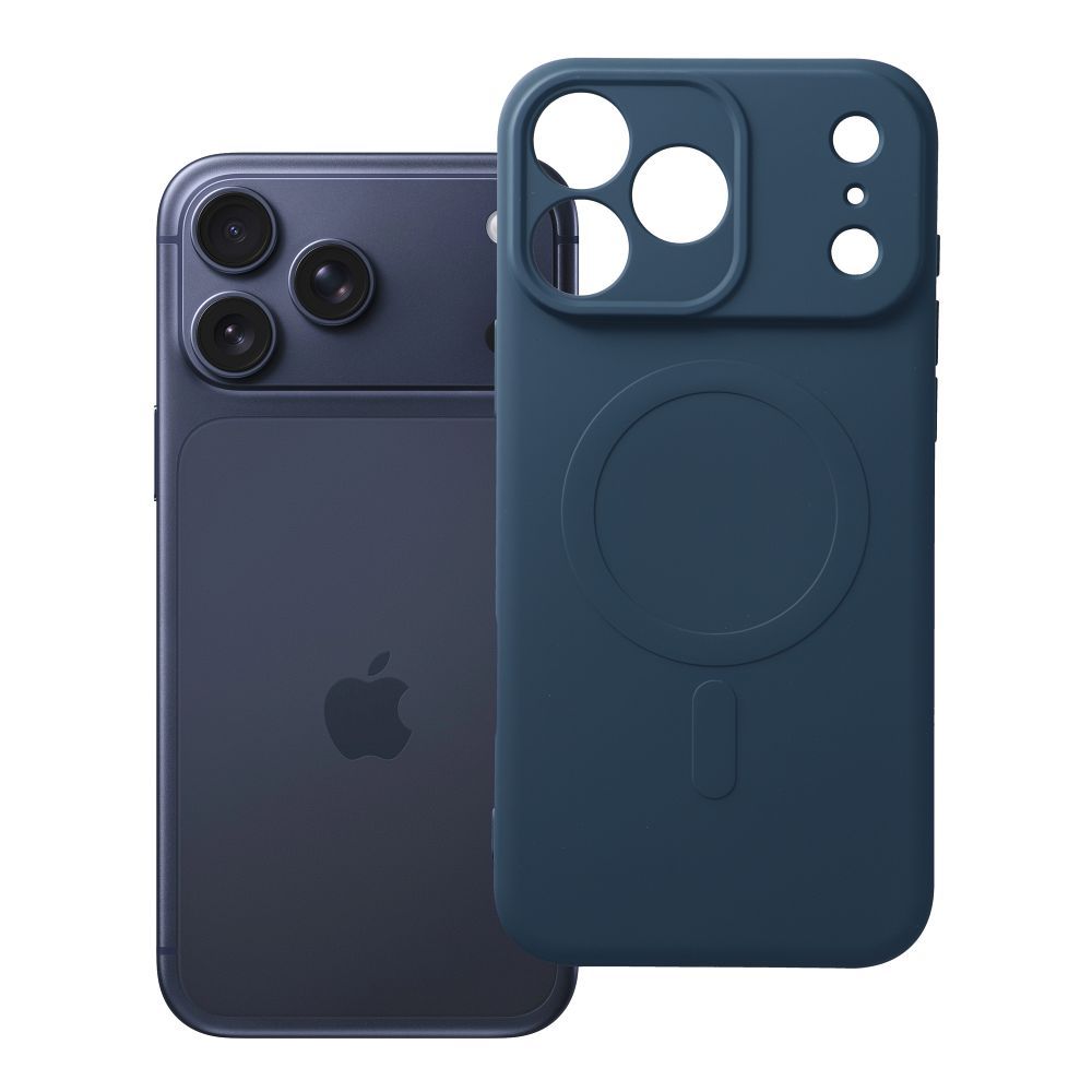 Husa Silicone Mag pentru iPhone 18 Pro Max / 17 Pro Max Compatible cu Magsafe (Camera Protection) Albastru inchis