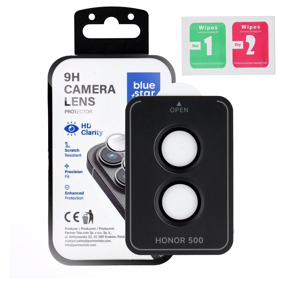 Folie Albastru Star sticla camera pentru Honor 500 Easy Install Negru