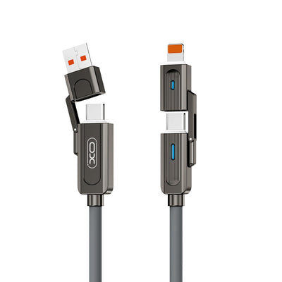Cablu XO Cabel Nb275 4w1 Usb-c - Lightning + USB - Usb-c 60W 1,0m Gri