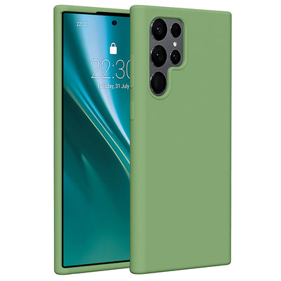 Husa Etteri Silicone pentru Samsung Galaxy S22 Ultra Verde deschis