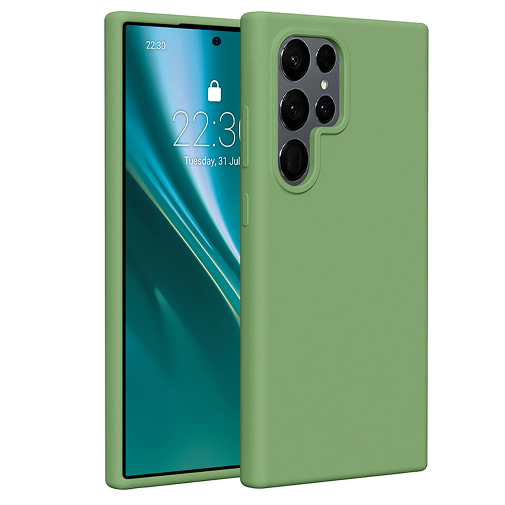 Husa Etteri Silicone pentru Samsung Galaxy S24 Ultra Verde deschis