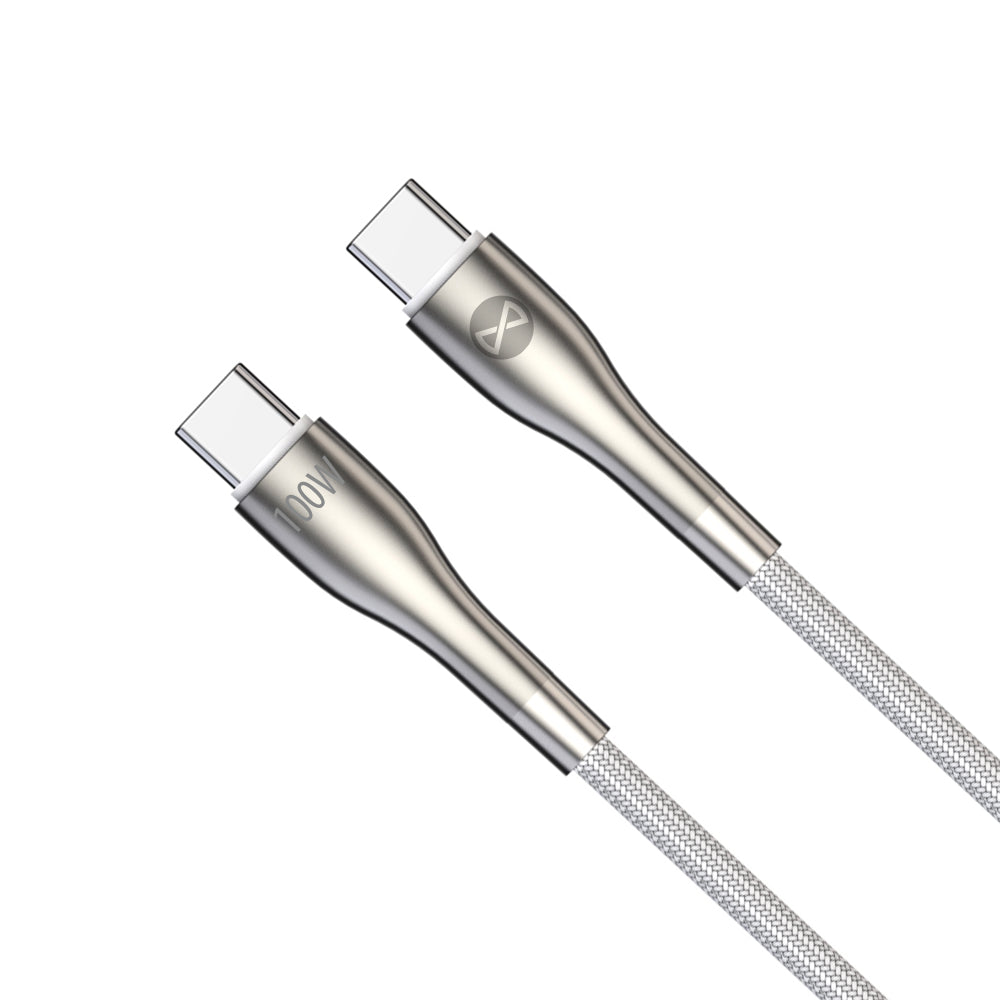 Cablu Forever Sleek Usb-c - Usb-c 1,0 M 100W Alb