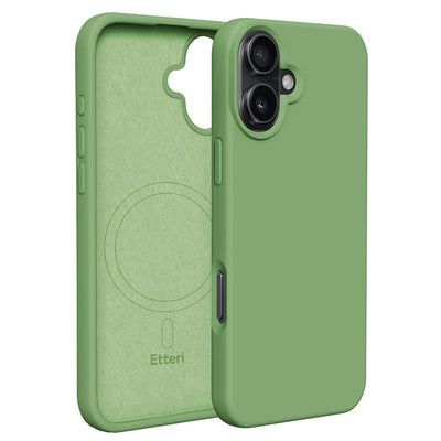 Husa Etteri Silicone Mag pentru iPhone 16 6,1" Verde deschis