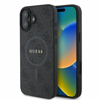 Husa Guess pentru iPhone 16 6,1" Guhmp16sg4gfrk Negru Hardcase 4G Ring Classic Logo Magsafe