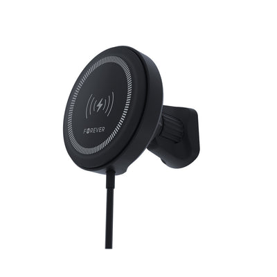 Suport auto Forever pentru Air Vent Mach-300 Magnetic cu Wireless Charging Negru Qi2 15W
