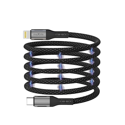 Cablu Maxlife Mxuc-11 Magnetic Usb-c - Lightning 1,0 M 27W Negru Nylon