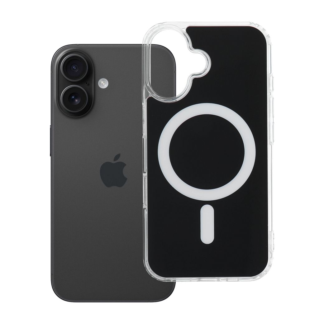 Husa Transparent Fusion Mag pentru iPhone 16 Compatible cu Magsafe Negru
