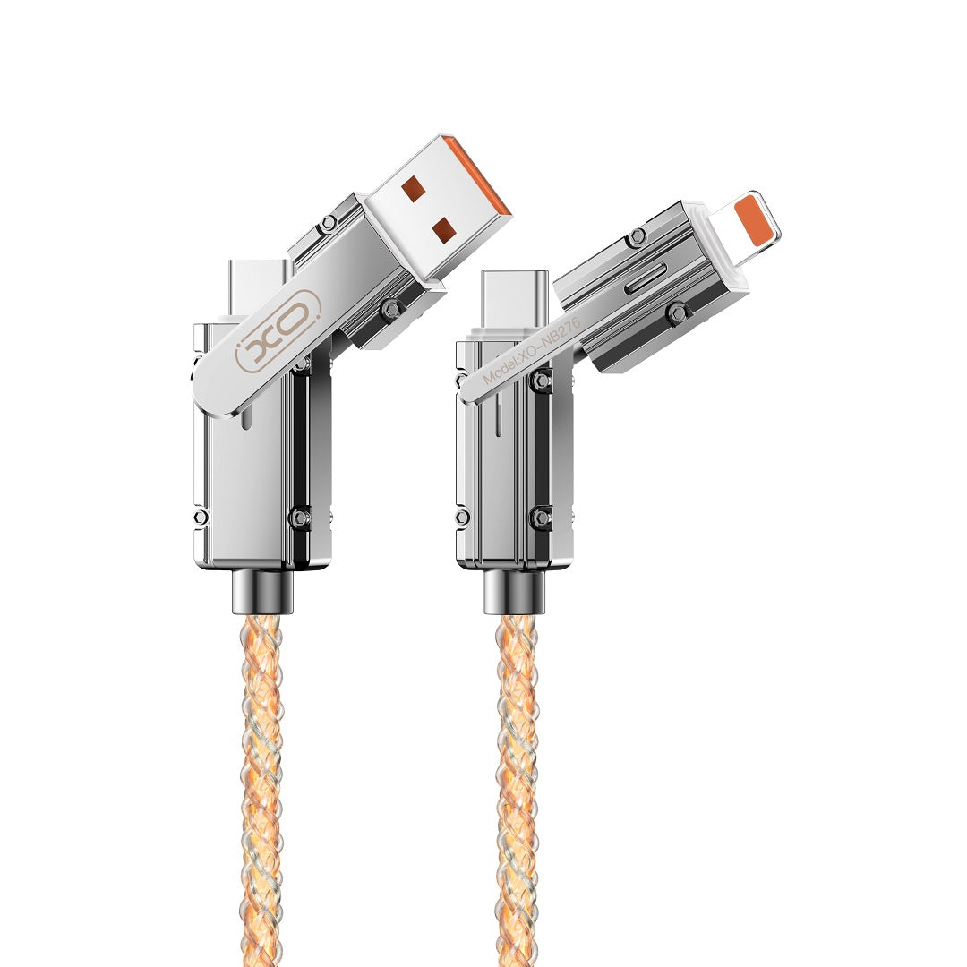 Cablu XO Cabel Nb276 4w1 Usb-c - Lightning + USB - Usb-c 60W 1,0m Gri