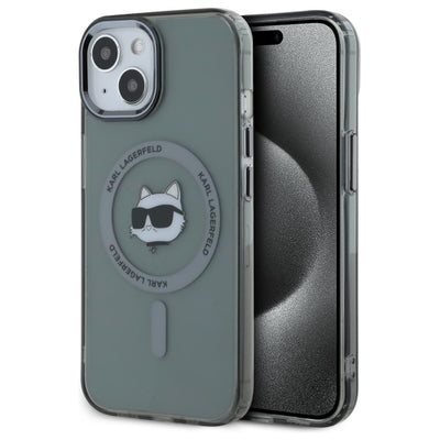 Husa Karl Lagerfeld HC Magsafe IML Metal Choupette Head pentru iPhone 15 6,1" Negru