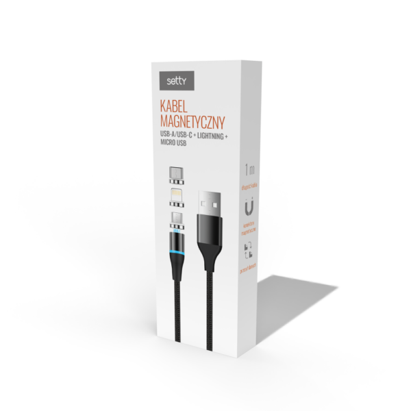 Setty magnetic cablu DT 3in1 2,5A 1,0 m KBM-01 Negru JO