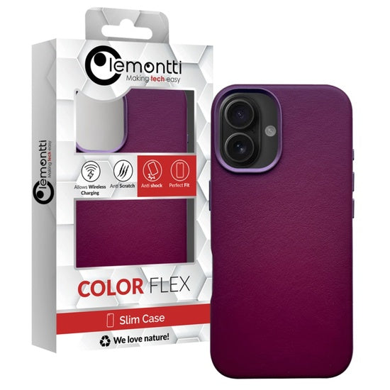 Lemontti Husa Piele MagSafe iPhone 16 Visiniu