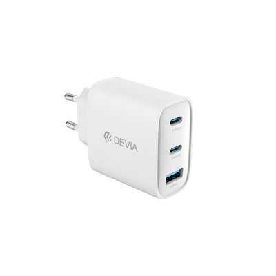 Cablu Devia Incarcator priza Extreme PD Gan 65W 2x Usb-c 1x USB Alb + Usb-c - Usb-c Laptop Incarcator
