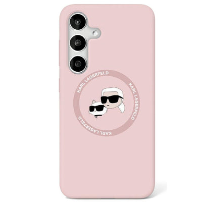 Husa Karl Lagerfeld HC Magnetic Silicone Foruble Heads Husa pentru Samsung Galaxy S25 Plus Roz