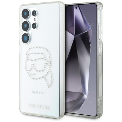 Husa Karl Lagerfeld HC IML Rhinestones K Head pentru Samsung Galaxy S25 Ultra Transparent