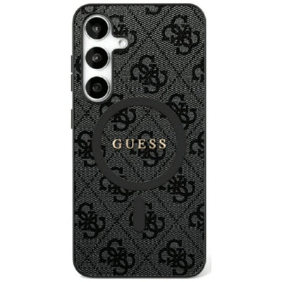 Husa Guess HC Magnetic PU 4G Ring Classic Logo pentru Samsung Galaxy S25 Negru