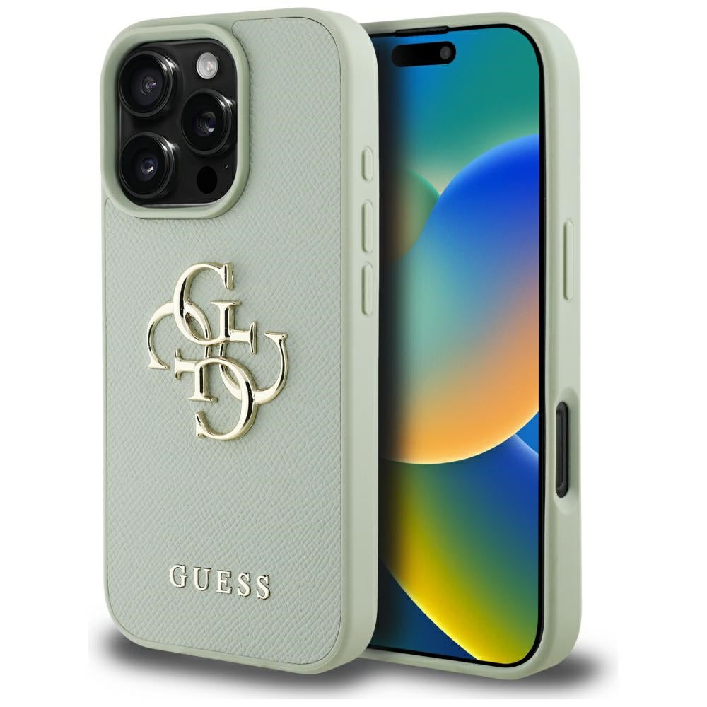 Husa Guess Hardcase PU Grained Big 4G And Classic Logo pentru iPhone 16 Pro Max 6,9" Verde