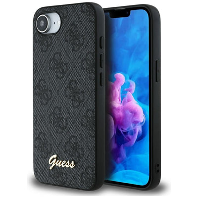 Husa Guess HC Magsafe 4G PU Script Logo pentru iPhone 16e Negru