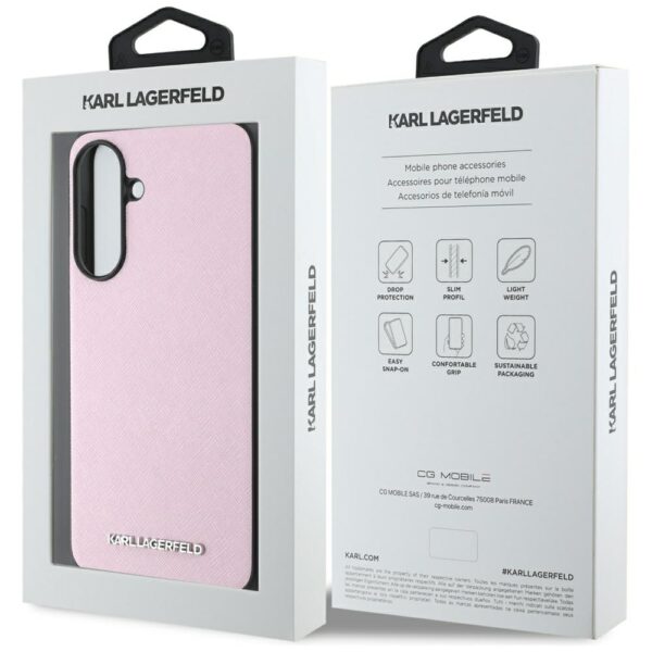 Karl Lagerfeld HC Saffiano Metal Logo Case for Samsung Galaxy A56 Pink