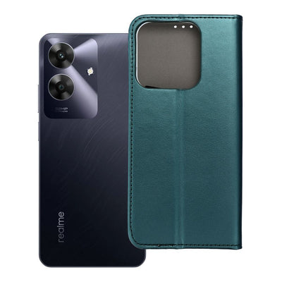 Husa Flip pentru Realme Note 60 Smart Magneto Verde inchis