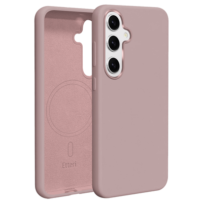 Husa Etteri Silicone Mag pentru Samsung Galaxy S25 Roz deschis