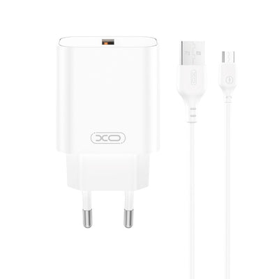 Cablu XO Incarcator priza Ce33 QC 18W 1x USB Alb + Usb-c