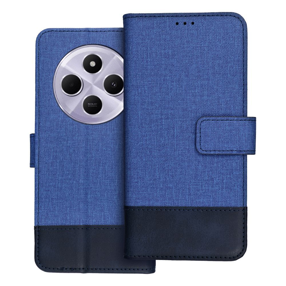 Husa Gomma Book Flip pentru Xiaomi Redmi 14C Albastru