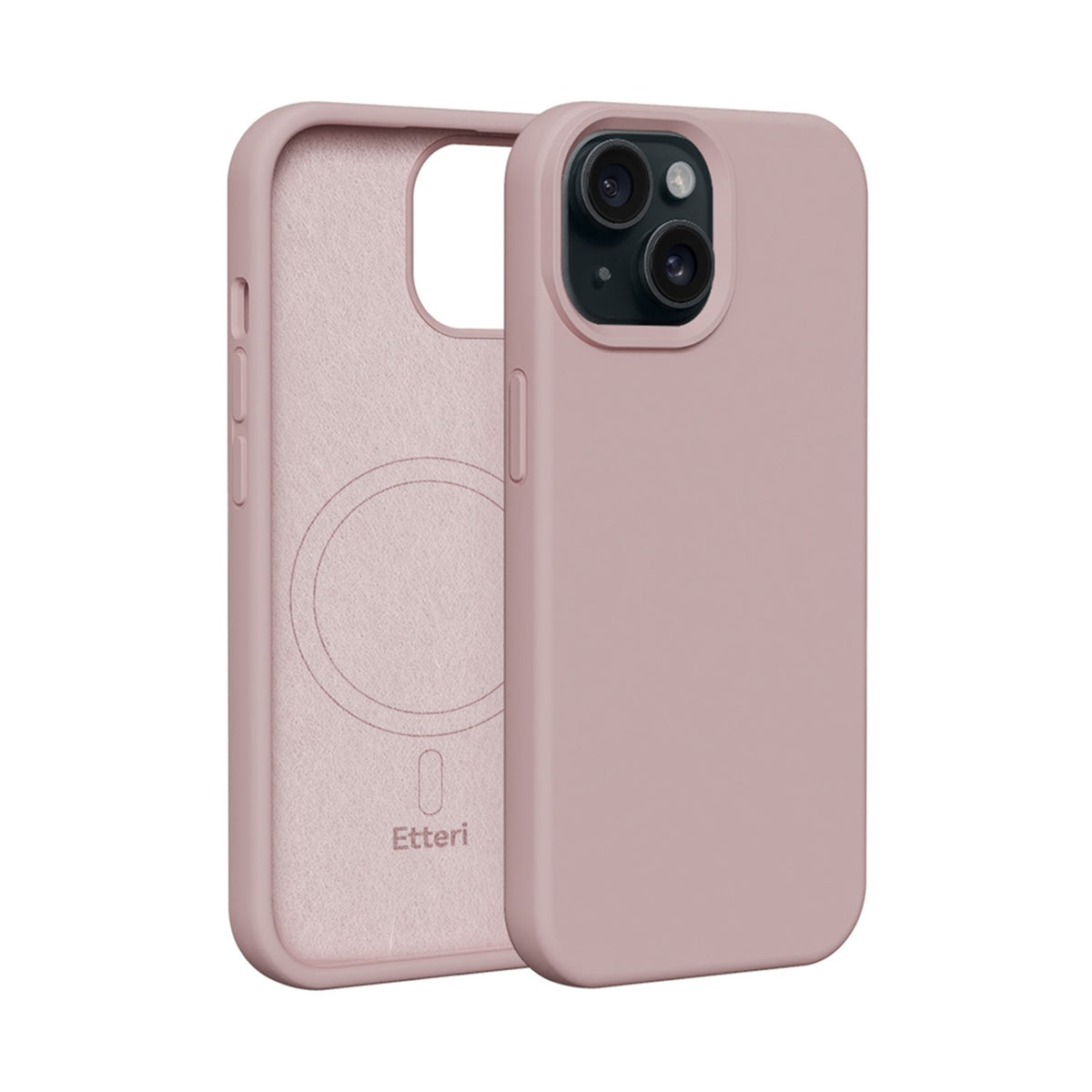 Husa Etteri Silicone Mag pentru iPhone 15 6,1" Roz deschis
