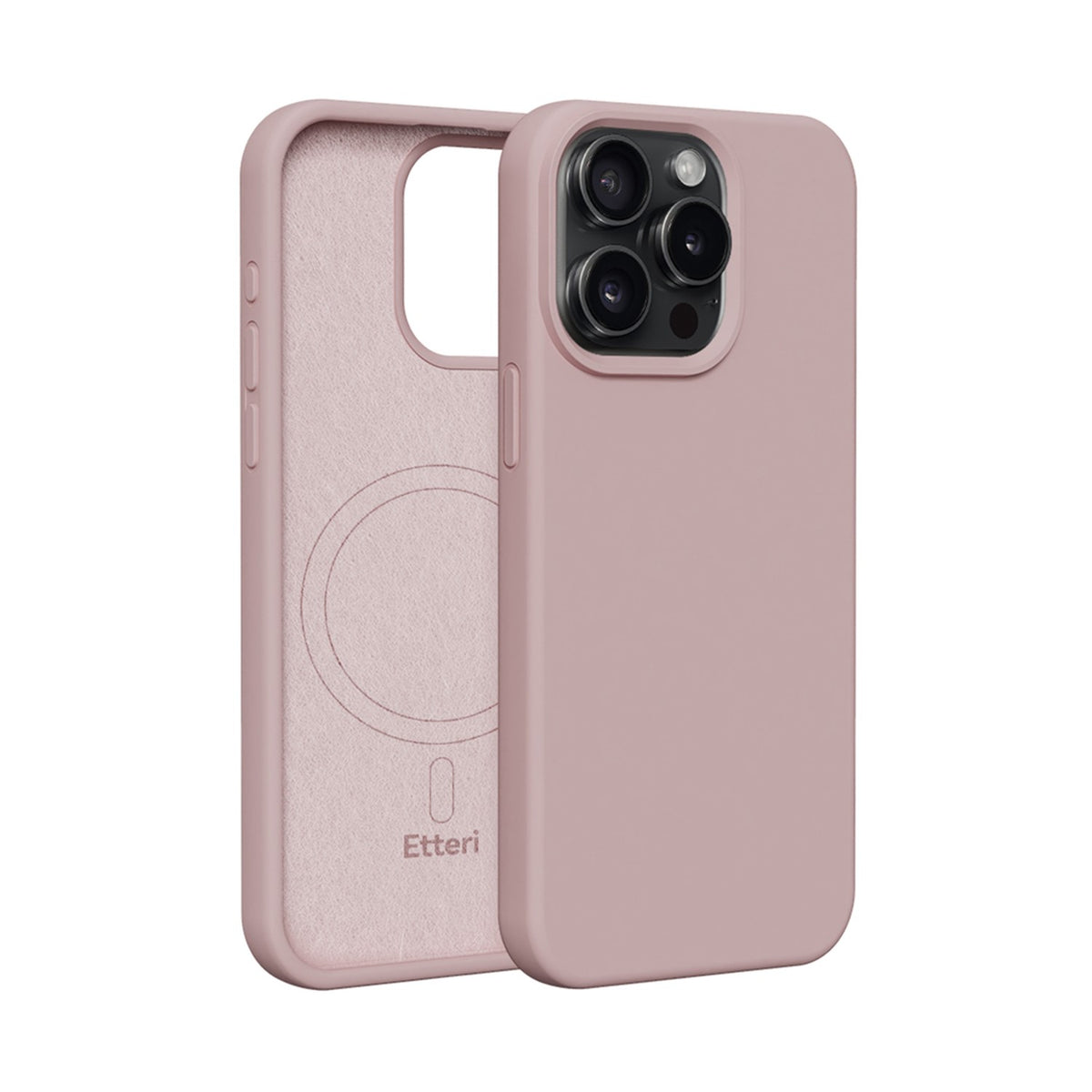 Husa Etteri Silicone Mag pentru iPhone 15 Pro 6,1" Roz deschis