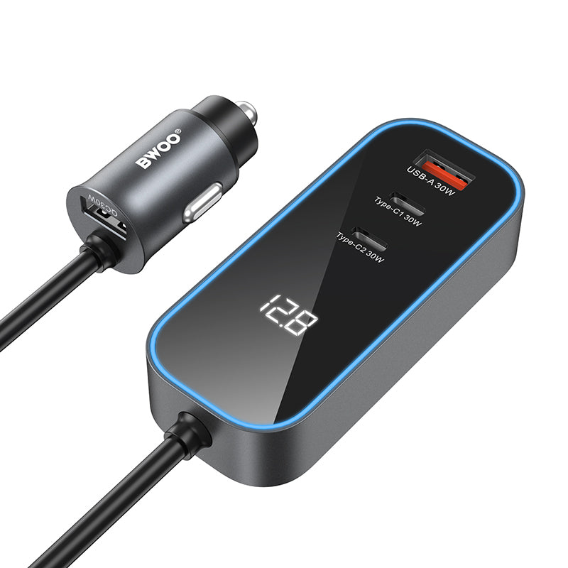 Incarcator auto BWOO Cc107 PD 1x Usb-c - Usb-a Port 30W Negru