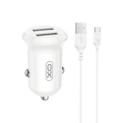 Cablu XO Incarcator auto Cc67 12W 2x USB Negru + USB - Usb-c