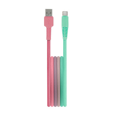 Cablu Setty USB - Usb-c 1,5 M 3A Kga-c-1.5320 Turquoise-Roz Gradient