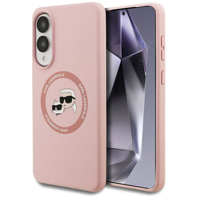 Husa Karl Lagerfeld pentru Samsung Galaxy S25 Edge Magnetic Silicone Double Heads Roz